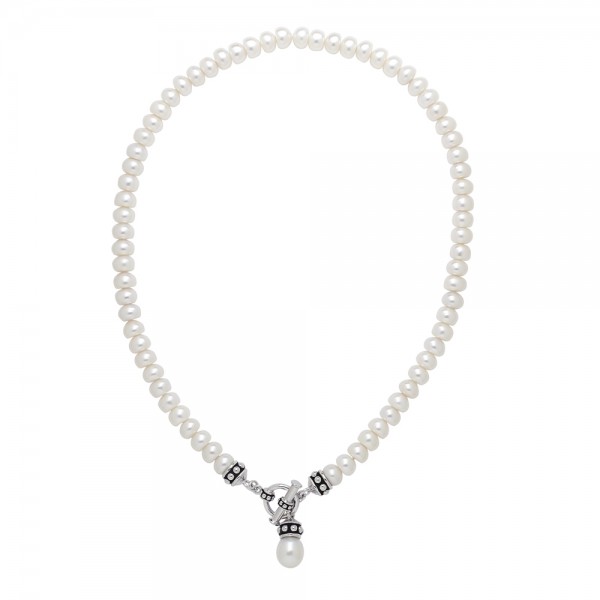 Sterling Silver 7.5-8MM White Freshwater Cultured Pearl 17