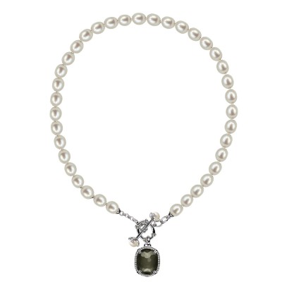 Sterling Silver Pyrite Doublet with Wht Topaz and Wht Oval and Button FWCP NK 18
