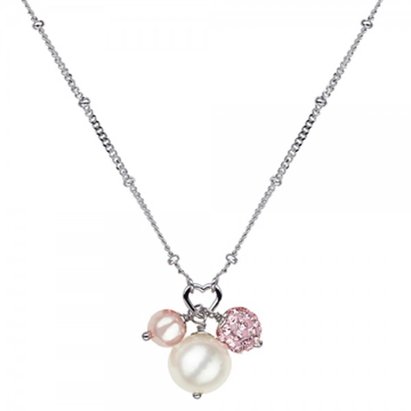 Sterling Silver Wht/Rose 4.5-9MM Potato FWCP and Crystal NK 14