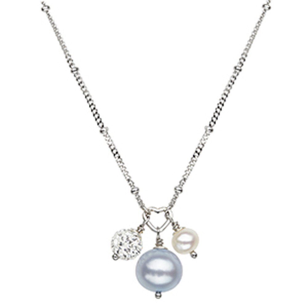 Sterling Silver Wht/Sky Blue 4.5-9MM Potato FWCP and Crystal NK 14