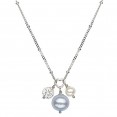 Sterling Silver Wht/Sky Blue 4.5-9MM Potato FWCP and Crystal NK 14