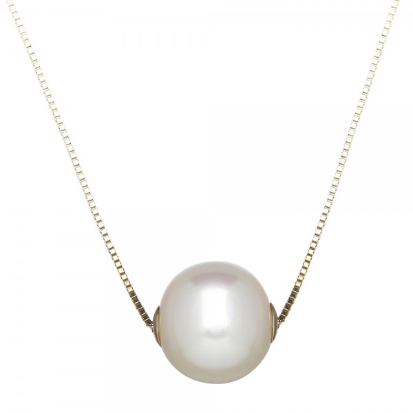 14kyg 8.5-9mm Round Freshwater Cultured Pearl Slide on 18