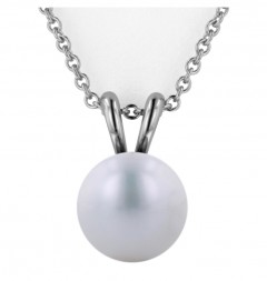 Sterling Silver 10-10.5MM White Freshwater Cultured Pearl Pendant