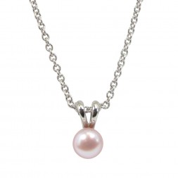 Sterling Silver 5.5+mm Blush Freshwater Cultured Pearl Pendant on 14