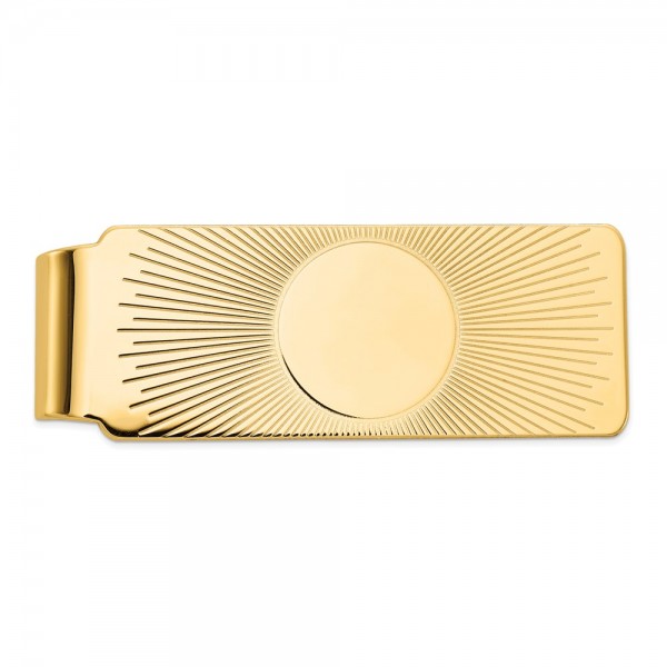 14k Men's Sunburst Design Money Clip