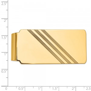 14k Men's Grooved Polished Money Clip