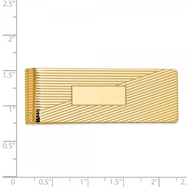 14k Men's Grooved Polished Money Clip