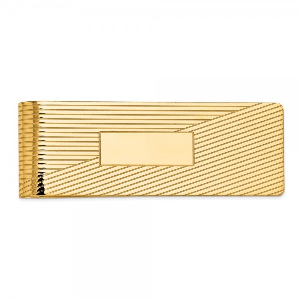 14k Men's Grooved Polished Money Clip