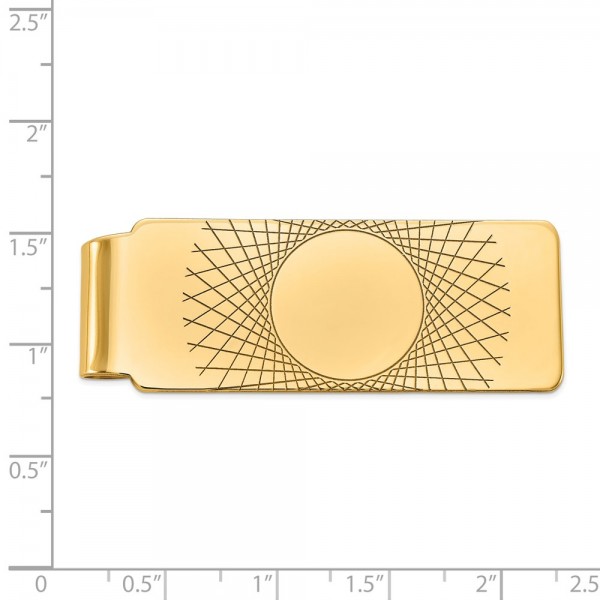 14k Men's Geometric Design Money Clip