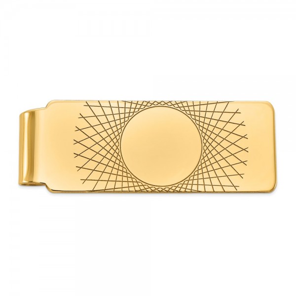 14k Men's Geometric Design Money Clip