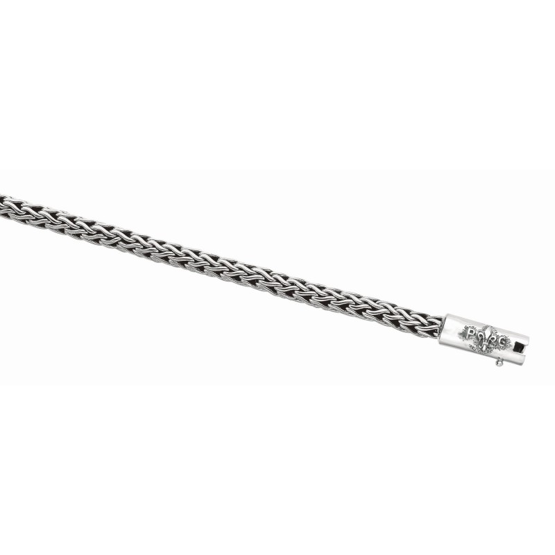 Silver 22In Weaved Necklace With Box Clasp
