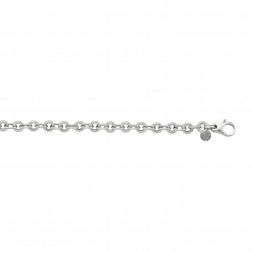 Silver 8Mm Link Shiny Textured Italian Cable Bracelet With Lobster Clasp