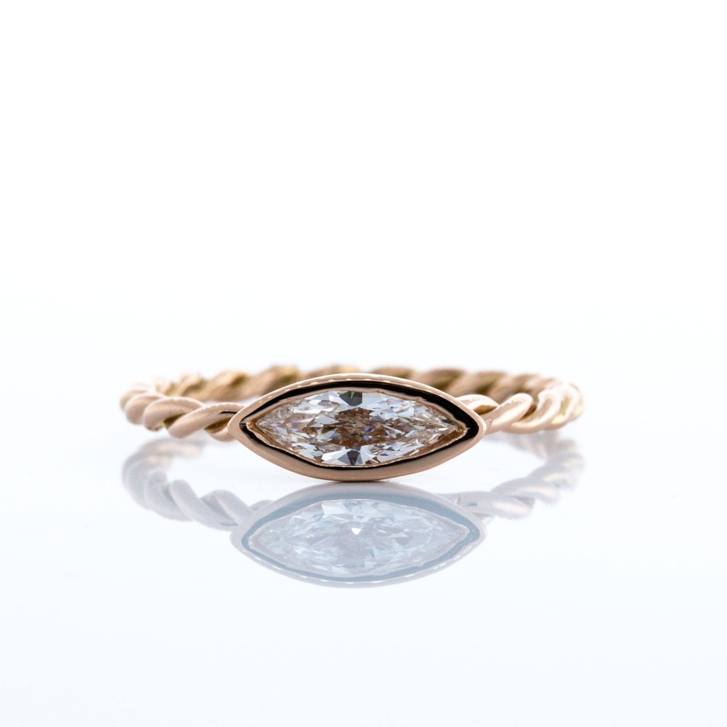 Twisted Band Marquise Diamond Ring (.32ct)