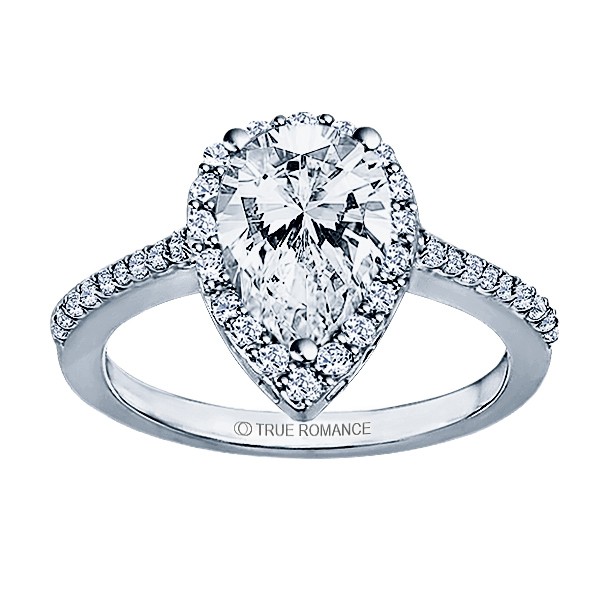 Pear Shape Halo Semi Mount Engagement Ring