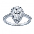 Pear Shape Halo Semi Mount Engagement Ring