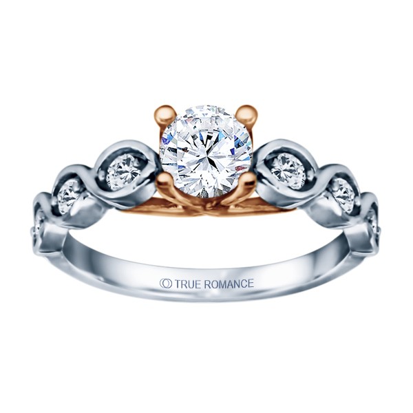 White Gold Round Cut Diamond Infinity Semi Mount Engagement Ring