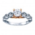 White Gold Round Cut Diamond Infinity Semi Mount Engagement Ring