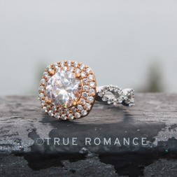 Round Cut Double Halo Diamond Infinity Semi Mount Engagement Ring