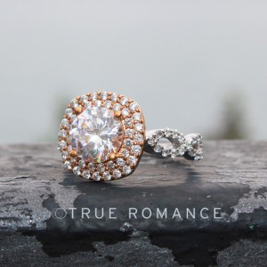 Round Cut Double Halo Diamond Infinity Semi Mount Engagement Ring