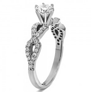 Round Cut Halo Diamond Infinity Semi Mount Engagement Ring