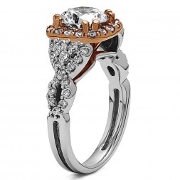 Round Diamond Infinity/Halo Semi Mount Engagement Ring