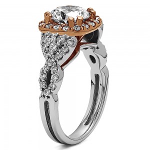Round Diamond Infinity/Halo Semi Mount Engagement Ring