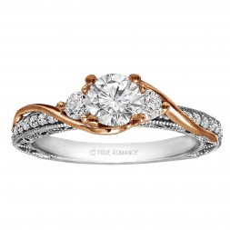 Round Cut Diamond Vintage Style Semi Mount Engagement Ring