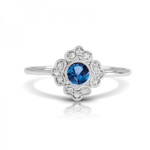 14KW Sapphire & Diamond Couture Ring