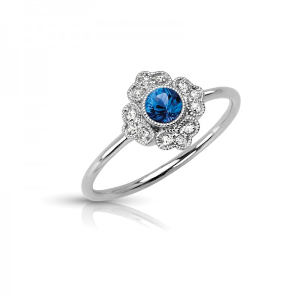 14KW Sapphire & Diamond Couture Ring