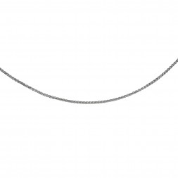 Silver 17In With Rhodium Finish Diamond Cut  Wheat Necklace With Lobster Clasp