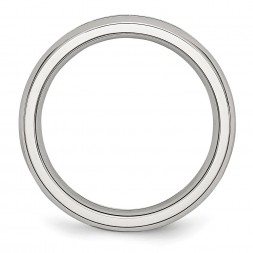 Stainless Steel Polished 4mm April Clear CZ Ring