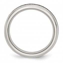 Stainless Steel Polished 4mm February Purple CZ Ring