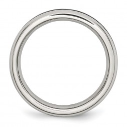 Stainless Steel Polished 4mm January Dark Red CZ Ring