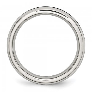 Stainless Steel Polished 4mm January Dark Red CZ Ring