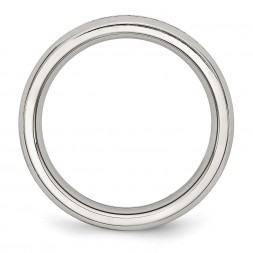 Stainless Steel Polished 4mm June Pink CZ Ring
