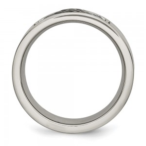 Stainless Steel Brushed w/Grey Cable Inlay 10mm Band