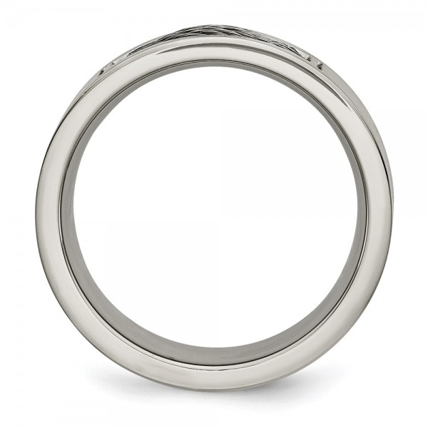 Stainless Steel Brushed w/Grey Cable Inlay 10mm Band