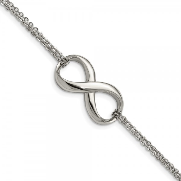 Stainless Steel Polished Infinity Symbol 7.5in Bracelet