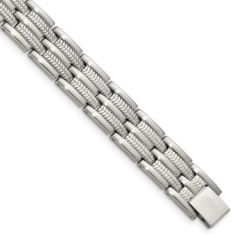 Stainless Steel Brushed and Polished 8.75in Bracelet