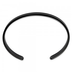 Stainless Steel Polished Black IP-plated 9mm Cuff Bangle