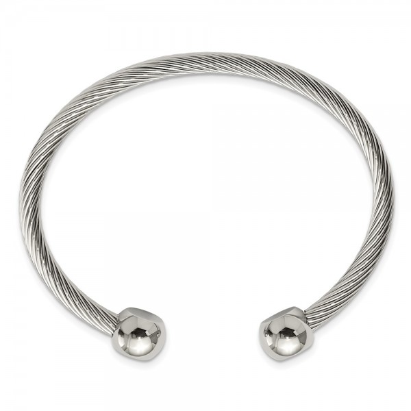 Stainless Steel Polished Cuff Bangle