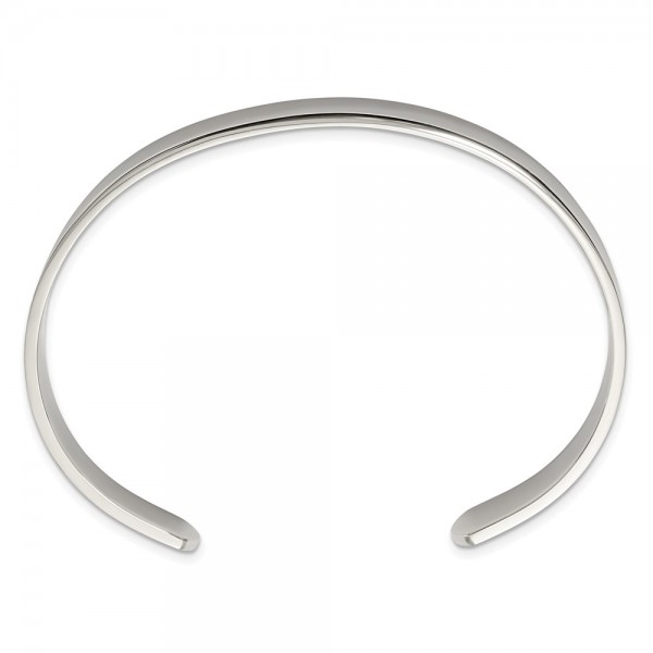 Stainless Steel Polished 9mm Cuff Bangle