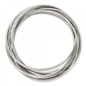 Stainless Steel Polished Intertwined Bangle Bracelet
