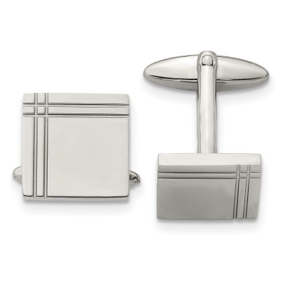 Stainless Steel Polished Square Cufflinks