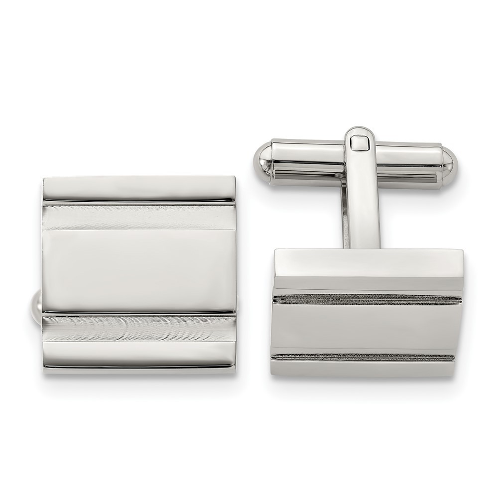 Stainless Steel Polished Square Cufflinks