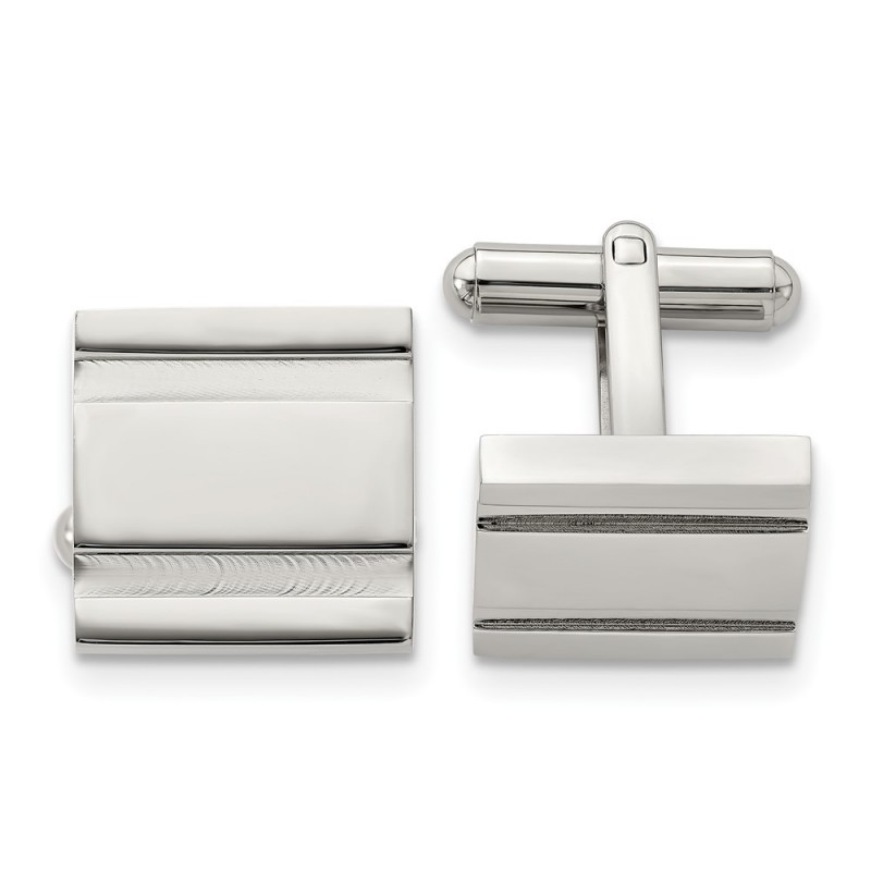 Stainless Steel Polished Square Cufflinks