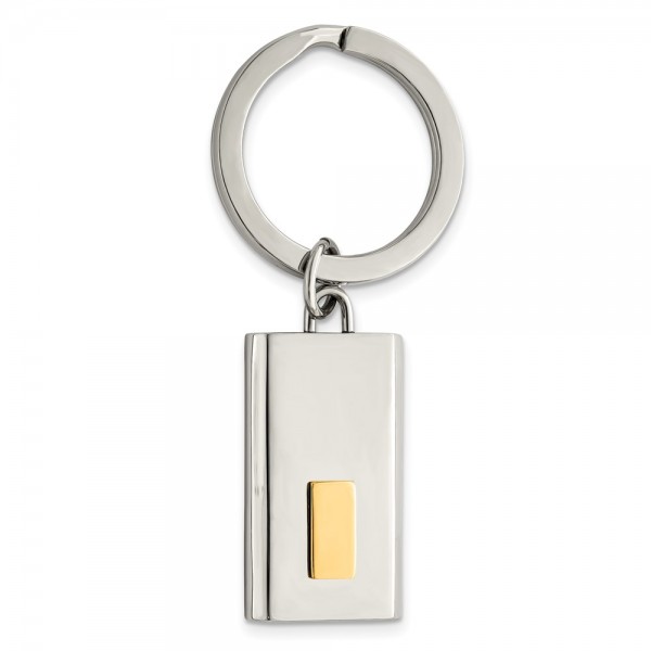 Stainless Steel Polished Yellow IP-plated Key Ring