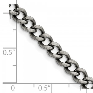 Stainless Steel Antiqued 6.7mm 24in Curb Chain
