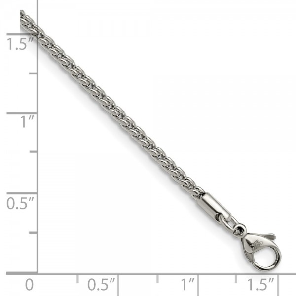 Stainless Steel Polished 2.5mm 9.5in Fancy Link Chain