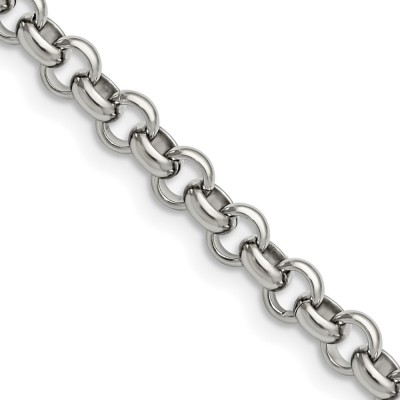 Stainless Steel Polished 6mm 18in Rolo Chain
